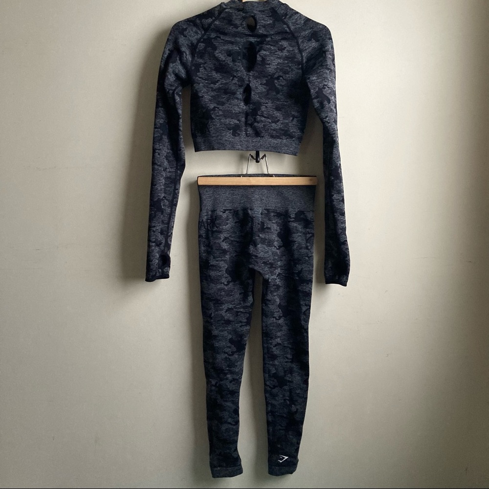 Gymshark Adapt Seamless Camo Cropped LS Leggings